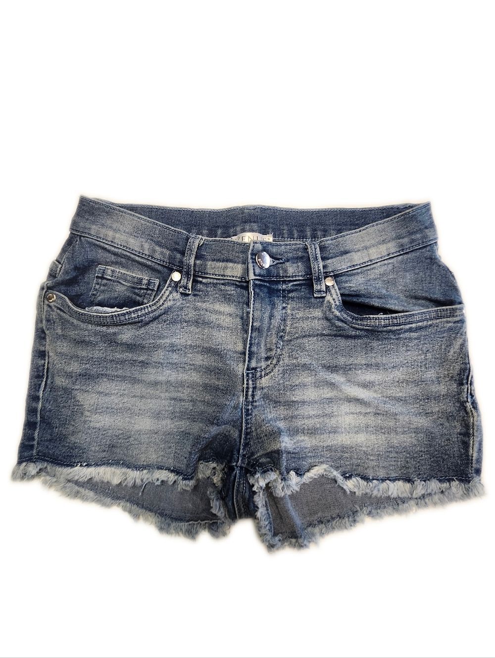 VENUS (Jeans & Polo) Low Rise Light Blue Wash Cut Off Denim Shorts, 2